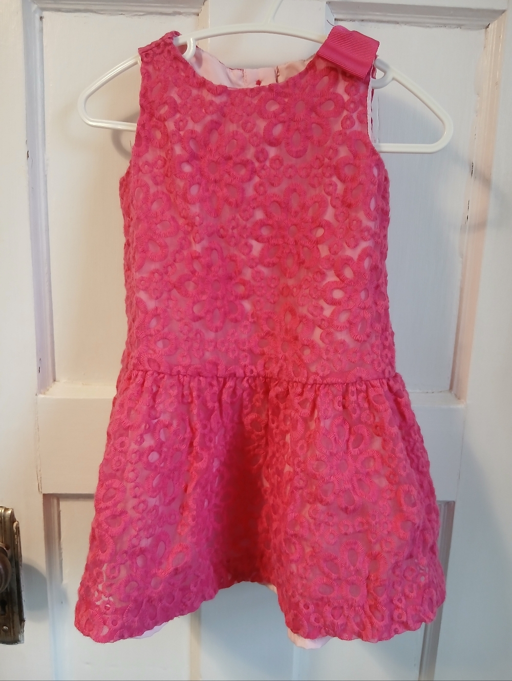 3/$8 12-18m Baby Toddler Dress Pink Flower Embrodery Style Flowers Floral Print